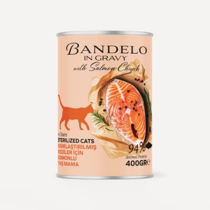Bandelo Sos İçinde Somon Balığı Parçalı Yaş Yetişkin Kısırlaştırılmış Kedi Maması